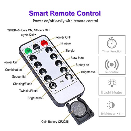 [2 Pack] Fairy String Lights, 120LED 12M/40Ft 8 Modes USB Plug in Powered Lights Waterproof Outdoor/Indoor Copper String Lights with Remote Timer for Bedroom, Party, Wedding, Christmas (Warm White)