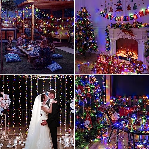 Ollny Fairy Lights Plug in - 60m 600 LED Fairy Lights Outdoor Waterproof, 8 Modes/Remote/Timer Bright Colour String Lights Mains Powered, Outside Indoor Garden Tree Wedding Party Decorations
