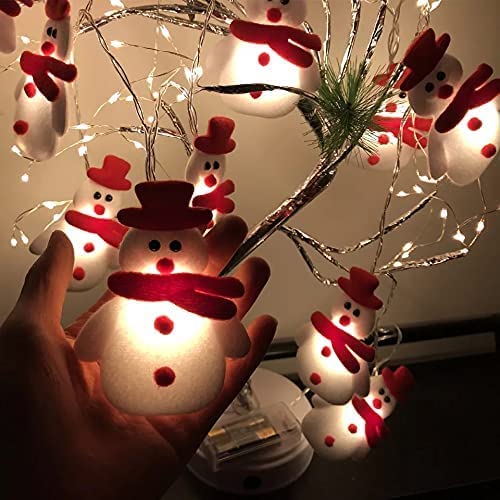 Christmas decorationsChristmas Snowman String Lights - Santa Claus String Battery Operated Lights with 10 LEDs,for Indoor Outdoor Christmas Tree Garden Party Livingroom Bedroom Decoration