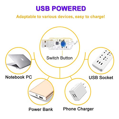 [2 Pack] Fairy String Lights, 120LED 12M/40Ft 8 Modes USB Plug in Powered Lights Waterproof Outdoor/Indoor Copper String Lights with Remote Timer for Bedroom, Party, Wedding, Christmas (Warm White)