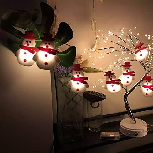 Christmas decorationsChristmas Snowman String Lights - Santa Claus String Battery Operated Lights with 10 LEDs,for Indoor Outdoor Christmas Tree Garden Party Livingroom Bedroom Decoration