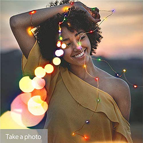 NEXVIN Copper Wire Fairy Lights Plug in, 20M 200 LED Multicoloured String Lights Mains Powered, Waterproof, Remote & Timer, 8 Modes Wire Lights for Christmas Decorations