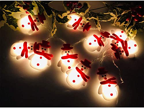 Christmas decorationsChristmas Snowman String Lights - Santa Claus String Battery Operated Lights with 10 LEDs,for Indoor Outdoor Christmas Tree Garden Party Livingroom Bedroom Decoration