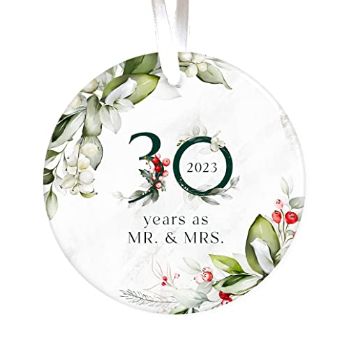 2023 Christmas Wedding Anniversary Gifts 30 Years For Couple Parents Husband Wife 30th Wedding Anniversary Gifts Presents Christmas Tree Decoration Ornament Bauble
