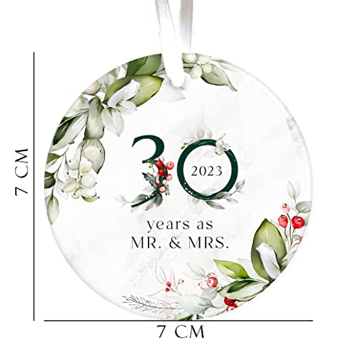 2023 Christmas Wedding Anniversary Gifts 30 Years For Couple Parents Husband Wife 30th Wedding Anniversary Gifts Presents Christmas Tree Decoration Ornament Bauble