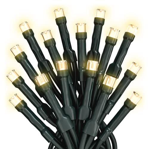 Prextex 100-Count LED Warm White Christmas Lights -11.5m Green Wire for Christmas Tree, Xmas Decorations, Bedrooms, Holiday, Party, Home, Indoor and Outdoor String Lights | Mains Powered with 8 Modes