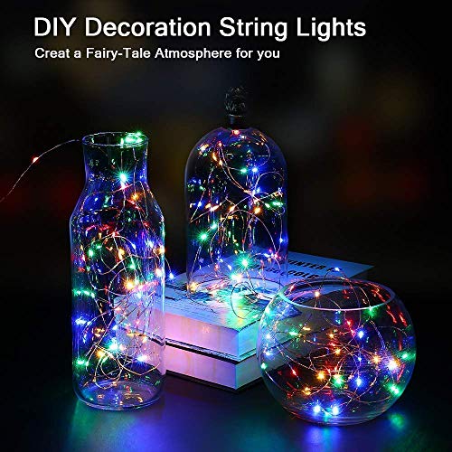 NEXVIN Copper Wire Fairy Lights Plug in, 20M 200 LED Multicoloured String Lights Mains Powered, Waterproof, Remote & Timer, 8 Modes Wire Lights for Christmas Decorations