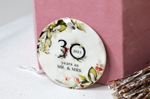 2023 Christmas Wedding Anniversary Gifts 30 Years For Couple Parents Husband Wife 30th Wedding Anniversary Gifts Presents Christmas Tree Decoration Ornament Bauble