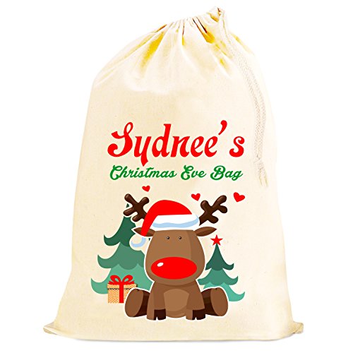 The Lazy Cow Personalised Christmas Eve Santa sack bag sneaky early presents