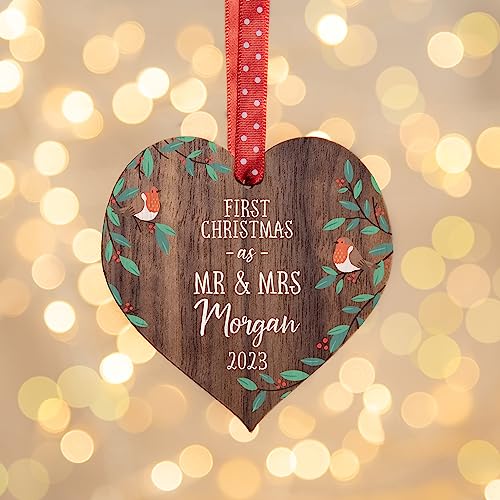 Our first Christmas as Mr and Mrs | married wedding decoration | couples gift | personalised tree bauble for wife husband
