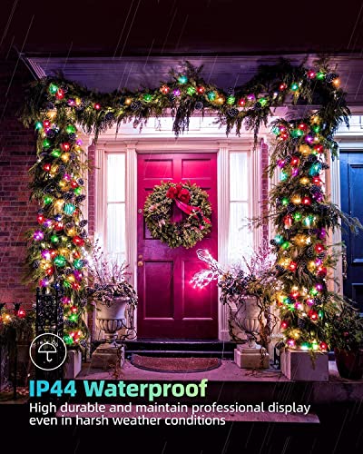 Globe String Lights Mains Powered, LEDYA 5M/16.4ft 50 LED Outdoor Fairy Lights, Waterproof IP44, 8 Modes, Memory Function, for Christmas Tree, Party, Terrace Decoration [Energy Class A+]