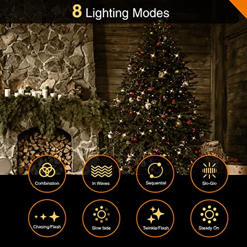 ANSIO® Christmas Lights/Christmas Tree Lights for Indoor & Outdoor Decorations Fairy String Lights with Timer for Xmas Garden Bedroom & Party | Mains Powered (100 LED, A-Warm White)