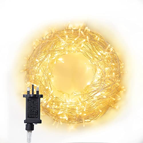 Olsen & Smith Christmas Decorations Fairy Lights 30m 98ft with 300 LEDs Xmas Warm White Indoor Fairy Lights for Living Room Hallway Conservatory 8 Lighting Modes Mains Powered