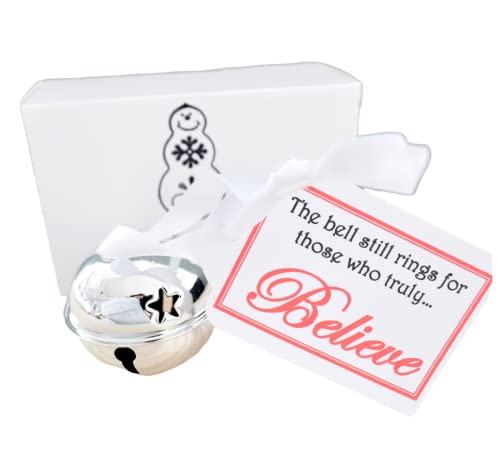 A Christmas 'Believe' Bell, SILVER Polar Express Jingle bell Believe Charm Santa Christmas Eve Box Stocking Filler. Kids Christmas fun