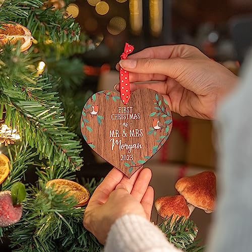 Our first Christmas as Mr and Mrs | married wedding decoration | couples gift | personalised tree bauble for wife husband