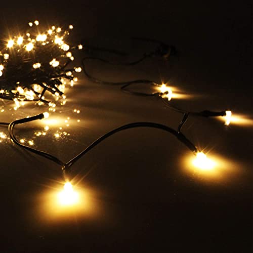 SHATCHI 100 LEDs Fairy String Lights Warm White Indoor/Outdoor Christmas Tree/Home/Party/Wedding/Garden Decorations Green Cable 8 Modes Mains Powered Memory Auto Timer
