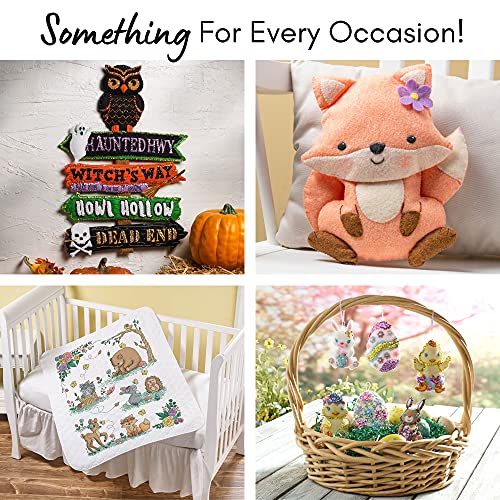 Bucilla 86900E Felt Applique Christmas Stocking Kit, Snowman and Puppies, 18"