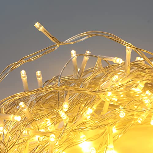 Olsen & Smith Christmas Decorations Fairy Lights 30m 98ft with 300 LEDs Xmas Warm White Indoor Fairy Lights for Living Room Hallway Conservatory 8 Lighting Modes Mains Powered