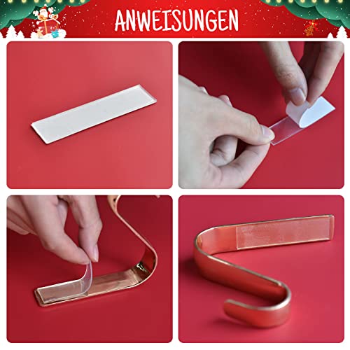 4-piece set Christmas stocking hook.Mantle Christmas stocking rack,non-slip safety stocking hanger.Suitable for Christmas home decoration