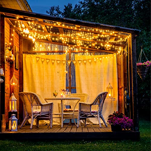 Olsen & Smith Christmas Decorations Fairy Lights 30m 98ft with 300 LEDs Xmas Warm White Indoor Fairy Lights for Living Room Hallway Conservatory 8 Lighting Modes Mains Powered