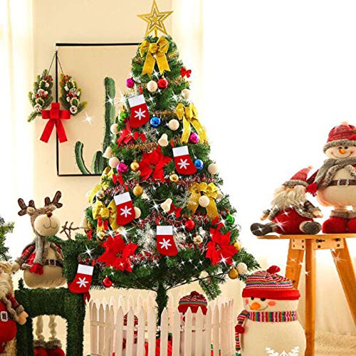 Morobor 20PCS Christmas Tableware Socks, Christmas Stocking Cutlery Bag, Christmas Table Decorations, Snowflake Tableware Socks, Christmas Stocking Knife and Fork Bag for Party Decoration Supplies.