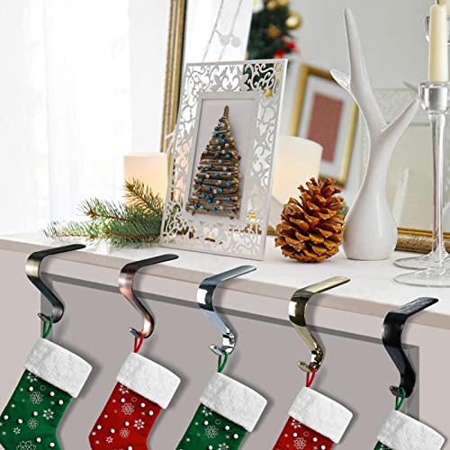 4-piece set Christmas stocking hook.Mantle Christmas stocking rack,non-slip safety stocking hanger.Suitable for Christmas home decoration