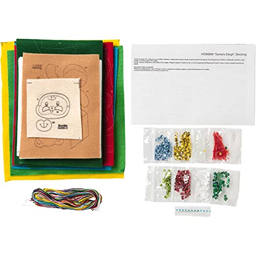 Bucilla Felt Stocking Applique Kit 18" Long-Santa's Sleigh