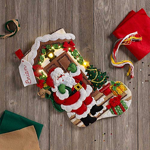 Plaid Felt Stocking Kit, Multi-Colour, One