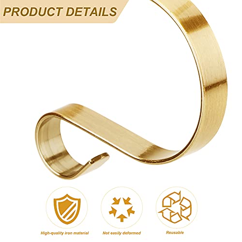 Gukasxi Christmas Stocking Holder,4 Pieces Metal Mantel Stockings Hangers Christmas Ornament Hooks for Mantle Staircase Christmas Stockings Christmas Stocking Clips for Christmas Party Decoration