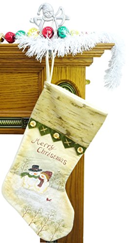Christmas Concepts® 50cm (20") Cotton/Felt Traditional Christmas Stocking With Snowman Design