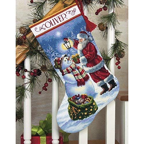 DIMENSIONS 70-08952 Counted Gold Collection Stocking: Holiday Glow, Aida, White, 20.3 x 14.4 x 1.4 cm