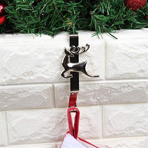 Molinter Stocking Holders Fireplace Hook Christmas Iron Nikolausstrumpf Holder Decoration Set of 4