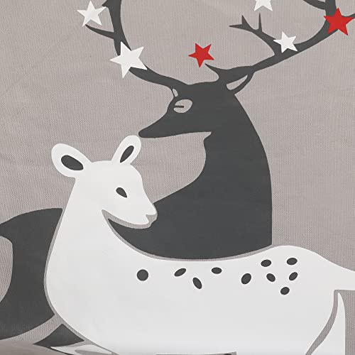 TRIXES Large Grey Canvas Christmas Stocking Reindeer Sack/Bag 70cm x 45cm - Perfect for Xmas Presents or Improving Your Stocking Gifts - Great for Kids/Adults