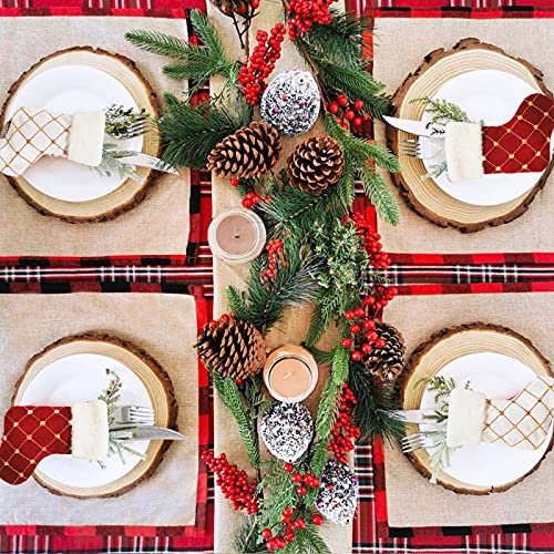 HANTURE Christmas Stockings 4 Pack for Family 9 Inch Mini Embroidery Gold Sequins Christmas Stockings White Luxury Faux Fur Xmas Stocking for Xmas Tree Holiday Party Decoration