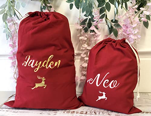Personalised Christmas Santa Sack Stocking (Red Large)