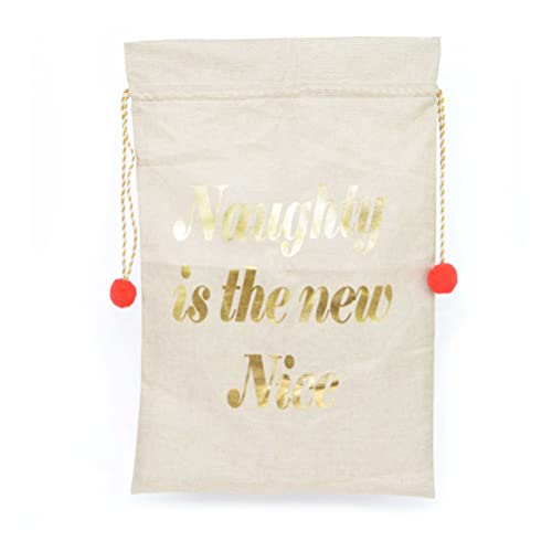 Large Premium Hessian Santa Sack Brown Stocking Bag Naughty Is The New Nice Christmas Accessories Xmas Christmas Gifts Bag 72x50cm
