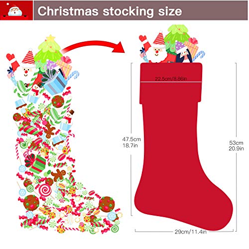 SHareconn Christmas Stockings Set of 3,Package Content 18" Santa, Snowman, Reindeer, Party Large Xmas Stockings Home Decor,for Tree Decoration Christmas Ornament Candy Bags.
