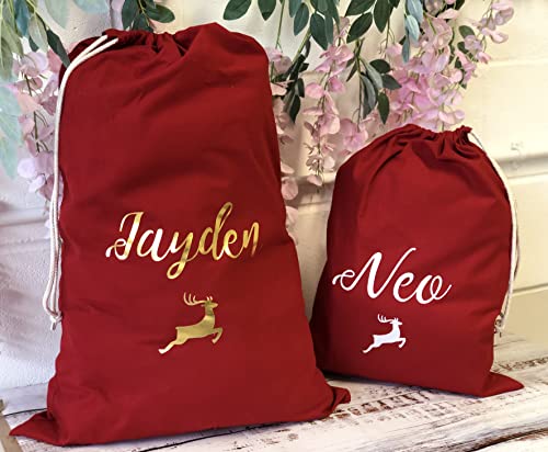 Personalised Christmas Santa Sack Stocking (Red Large)