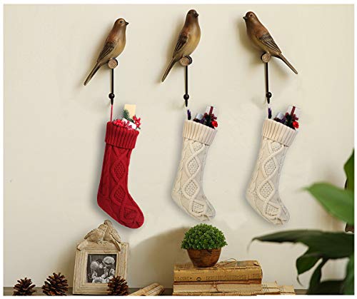 RedMaple Cable Knit Christmas Stockings Classic Xmas Ornaments for Home Decorations 46 CM