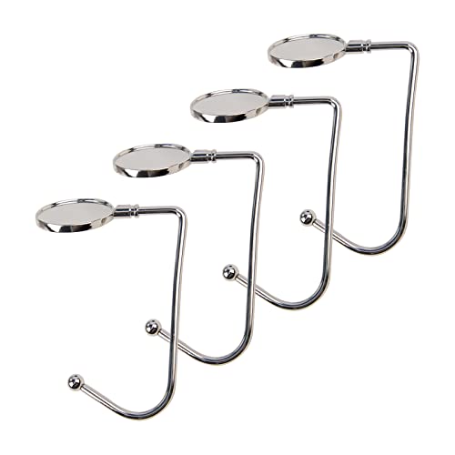 KEYIDO 4 Pack Christmas Stocking Hooks Stocking Holder for Mantle Fireplace Metal Xmas Hooks Hangers with Anti Skid Safety Hang Grip for Christmas Party Decoration