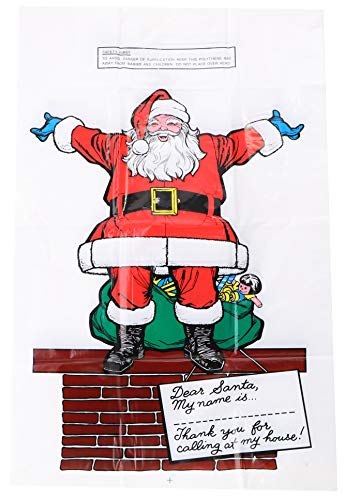 Christmas Concepts® Pack Of 4-75cm Plastic Giant Santa Sacks - Christmas Stockings (Santa Design)