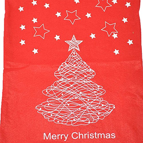 Shatchi Merry Traditional Large Santa Sack Father Christmas Stocking Socks Gifts Bag Felt Xmas Accessories 60 x 45cm Toys Sweets, Red/White