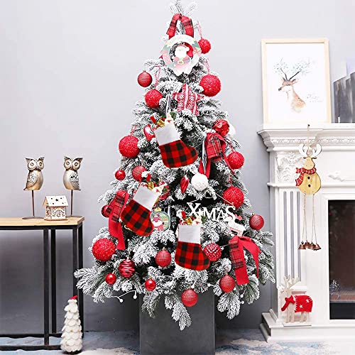 LOKIPA Mini Christmas Stockings,12 Small Xmas Hanging Socks Decoration Holiday Stocking Holder for Christmas Tree Ornament for Kids Adults