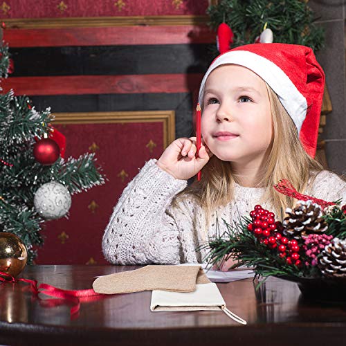 Sunshane Burlap Christmas Stockings Xmas Fireplace Hanging Stockings Decoration Stockings for Christmas Decoration DIY Craft (Flaxen, 6)