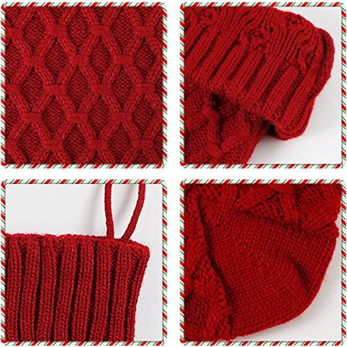 LOMOHOO Knit Christmas Stockings,18 inches Large Christmas Stockings Set of 4 Xmas Rustic Personalized Stocking Decorations for Family Holiday Season Decor Kids Xmas Decorations