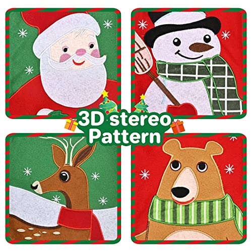 Christmas Stocking Set of 4,Large Santa Stocking, 18" Personalised Xmas Stockings for Kid Adults, Red Christmas Decoration Stocking Candy Pouch Ornaments