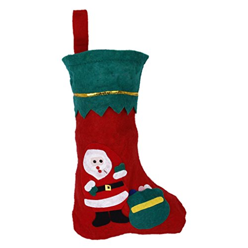 Pack of 12pcs Kids Christmas Stockings with Xmas Themed Applique for Christmas Decoration---Large