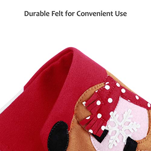 Toyvian Christmas Holiday Stockings Christmas Hanging Bags 6PCS Red Felt Xmas Tree Decorations Santa Snowman Reindeer Gift Treat Bag (sock1)