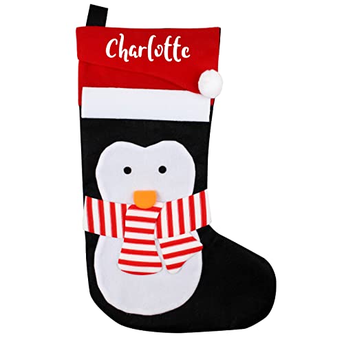 Custom Personalised Name Only Penguin Christmas Stocking