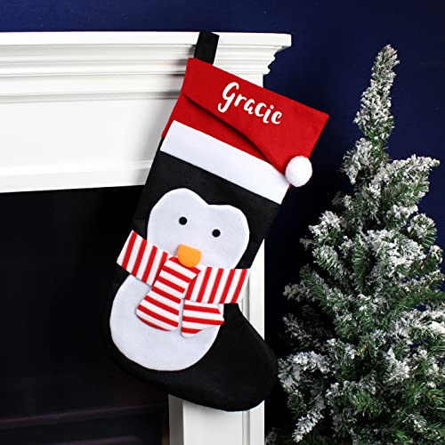Custom Personalised Name Only Penguin Christmas Stocking